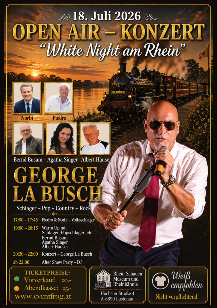 Open air Konzert in Lustenau (Österreich) @ Rhein-Schauen Museum und Rheinbähnle
