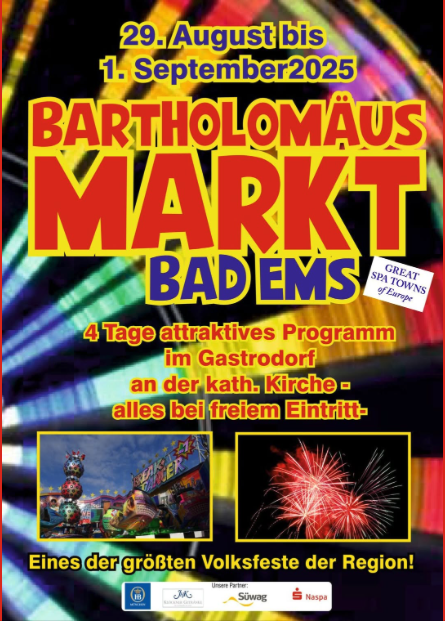 Bartholomäusmarkt in Bad Ems @ Naspa Bühne an der katholischen Kirche