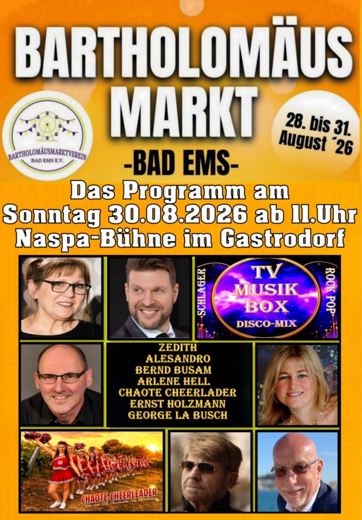 Bartholomäusmarkt in Bad Ems @ Naspa Bühne an der katholischen Kirche