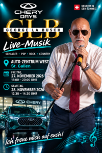 🎤🎶 GEORGE LA BUSCH LIVE BEI DEN CHERY DAYS IN ST. GALLEN! 🚗✨ @ Auto-Zentrum West AG