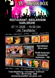 TV-Musikbox in Karlsruhe mit TV-Aufzeichnung @ RESTAURANT-SIEDLERHEIM